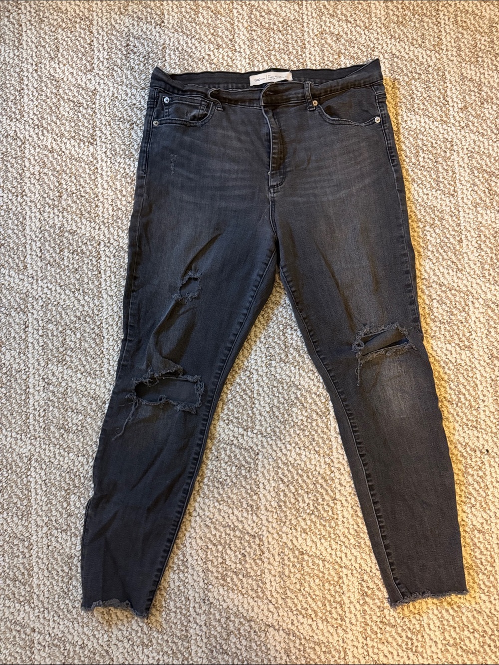 GAP True Skinny Super High Rise Jeans - Charcoal